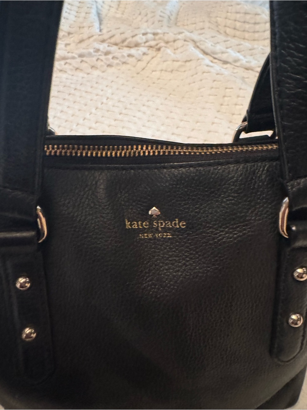 kate spade Black Pebbled Leather Shoulder Bag with Detachable Strap - Picture 2 of 8